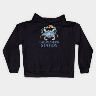 Carcinization Station Crab - Biology Meme Kids Hoodie